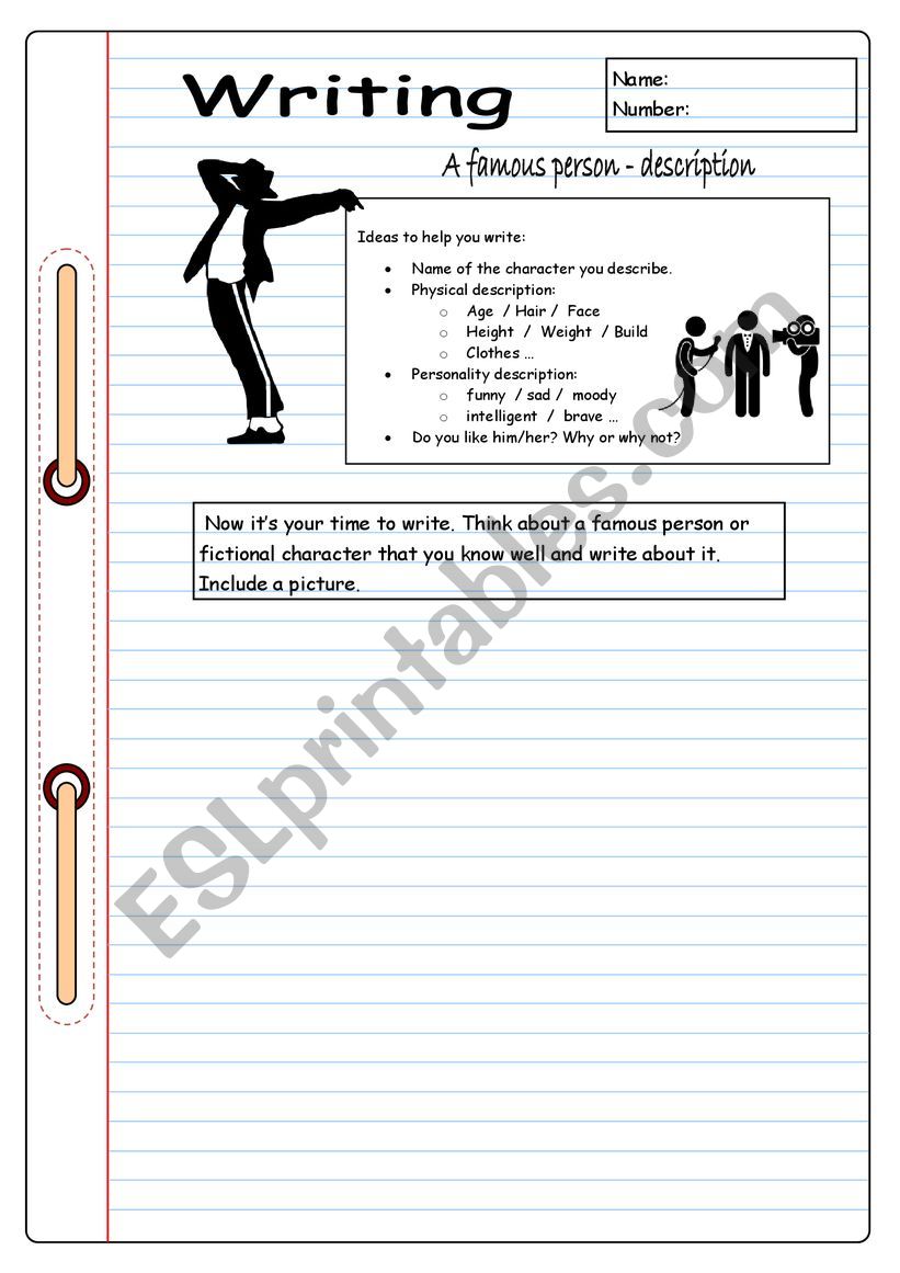 A famous person worksheet