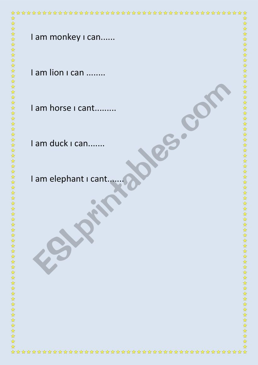 animals worksheet