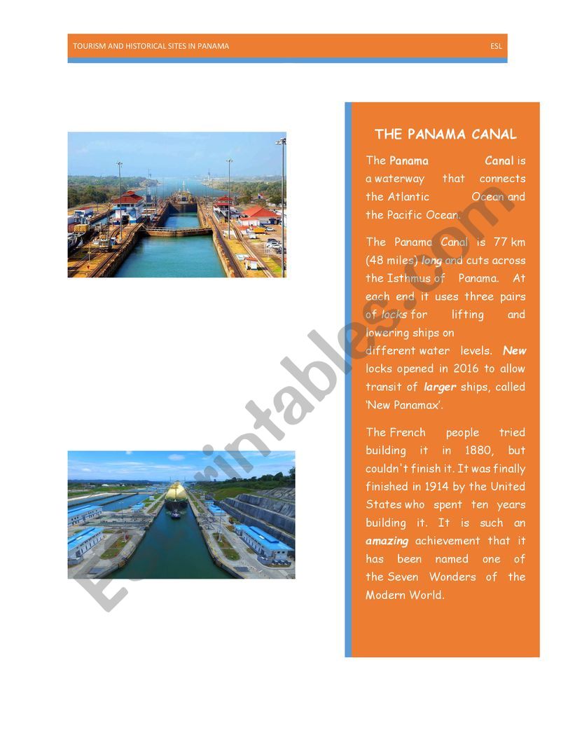 tourism in panama lesson plan