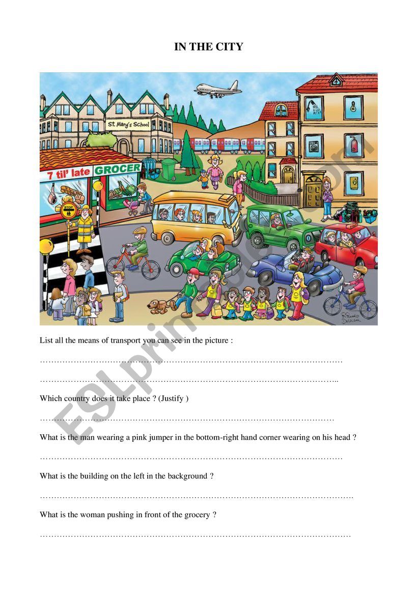 In the city worksheet