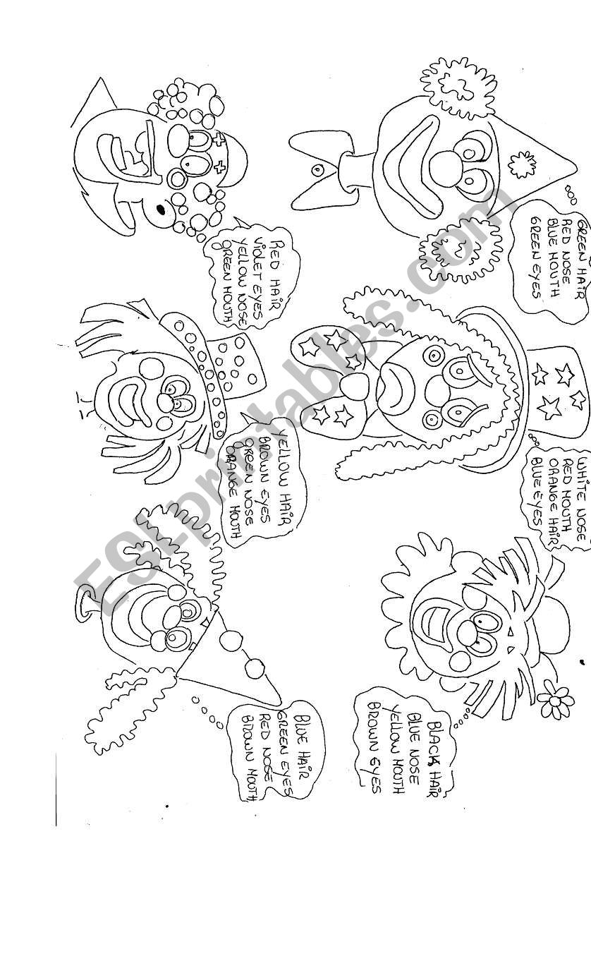 parts of the face worksheet