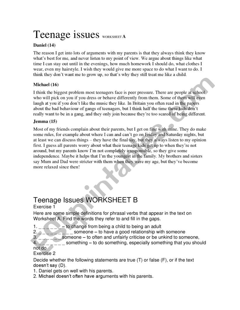 Reading Activities worksheet