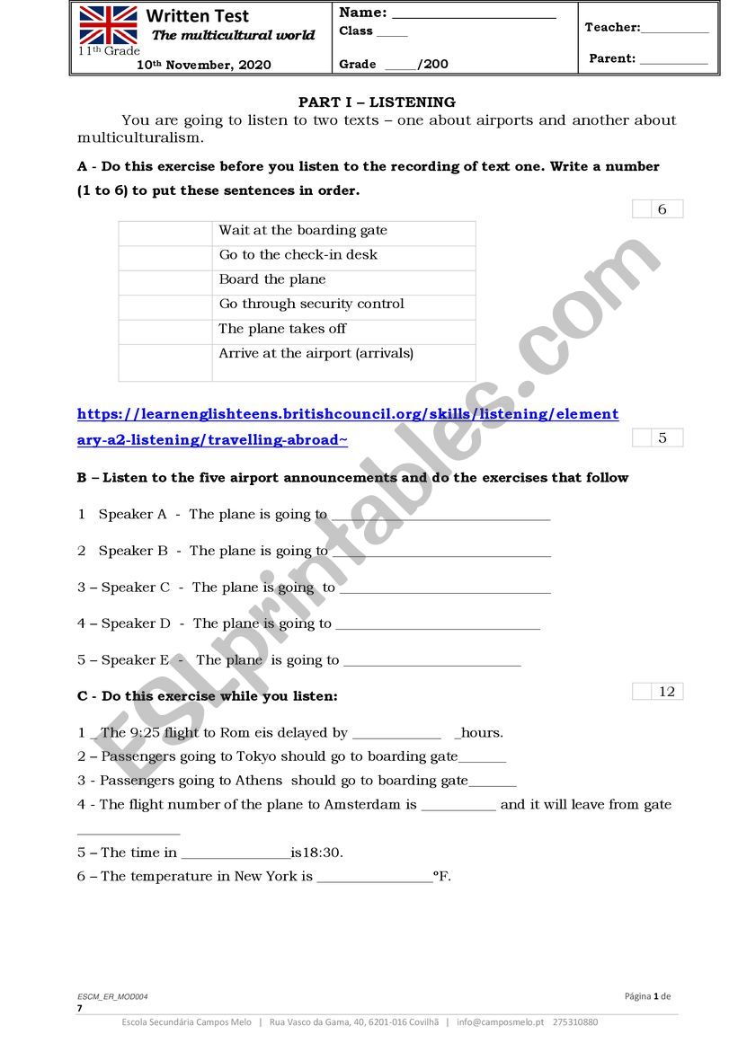 Multicultural Societies worksheet