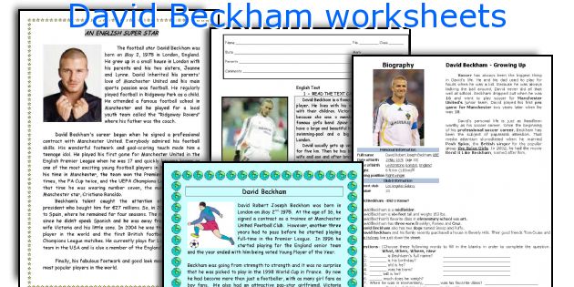 David Beckham worksheets