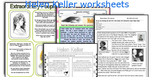 Helen Keller worksheets