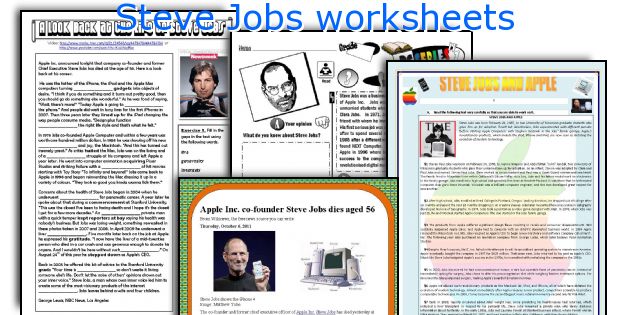 Steve Jobs worksheets