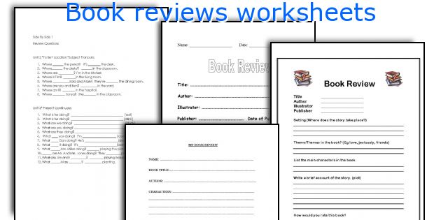 Book reviews worksheets