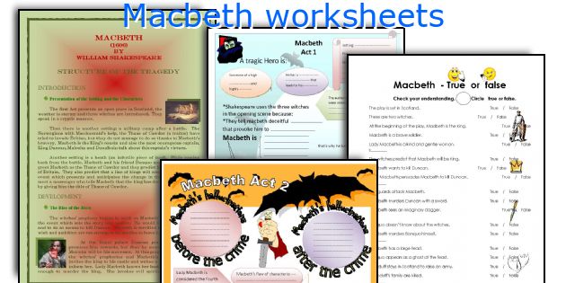 Macbeth worksheets