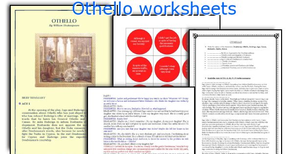 Othello worksheets