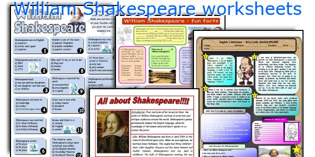 William Shakespeare worksheets