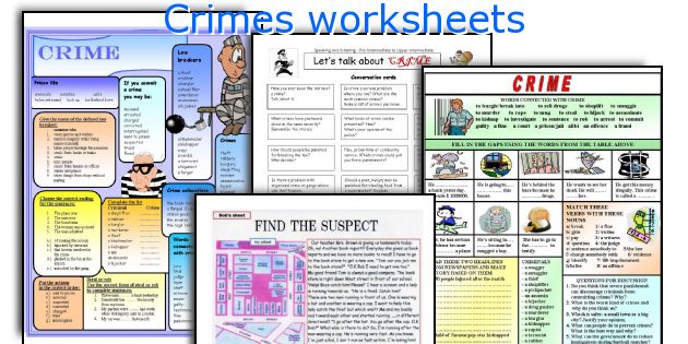 Crimes worksheets