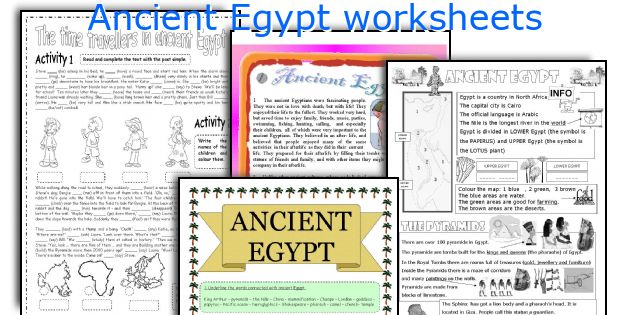 Ancient Egypt worksheets