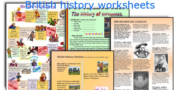 British history worksheets