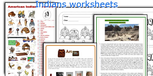 Indians worksheets