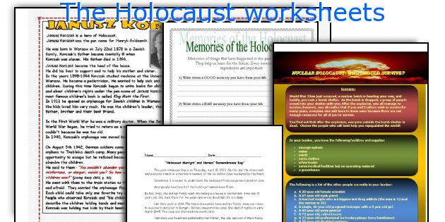 The Holocaust worksheets