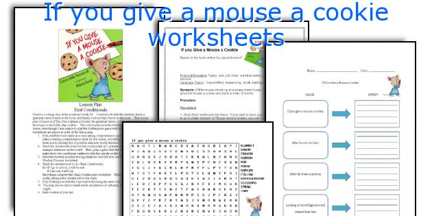 If you give a mouse a cookie worksheets