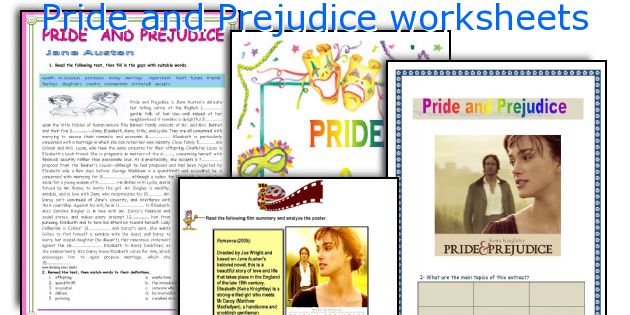 Pride and Prejudice worksheets
