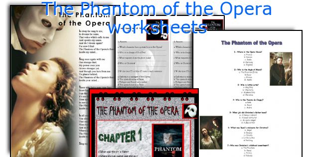 The Phantom of the Opera worksheets