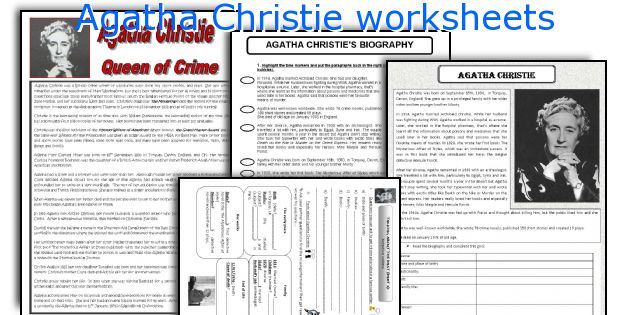 Agatha Christie worksheets