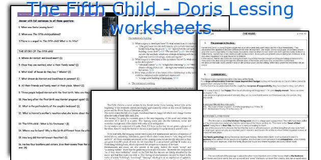 The Fifth Child - Doris Lessing worksheets