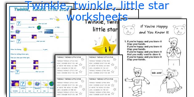 Twinkle, twinkle, little star worksheets