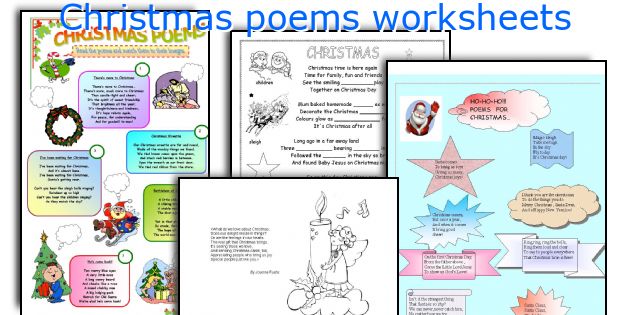 Christmas poems worksheets