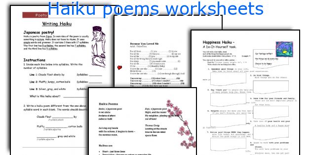 Haiku poems worksheets