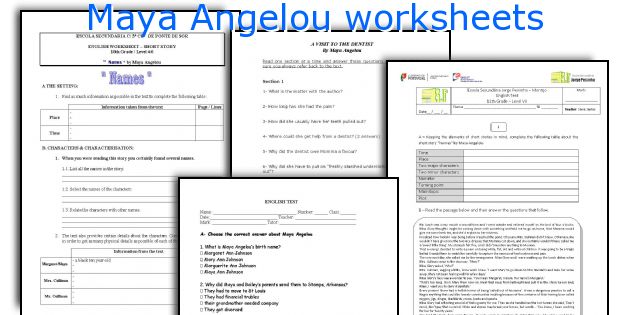 Maya Angelou worksheets