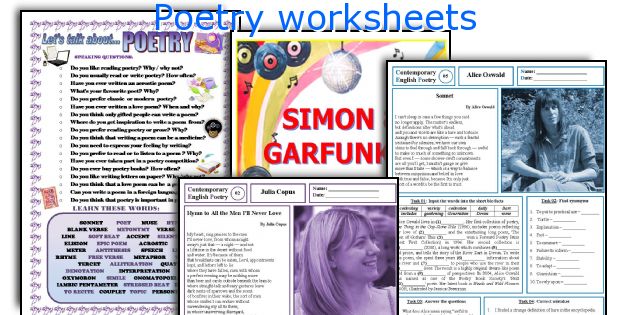 Poetry worksheets