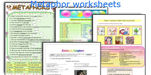 Metaphor worksheets