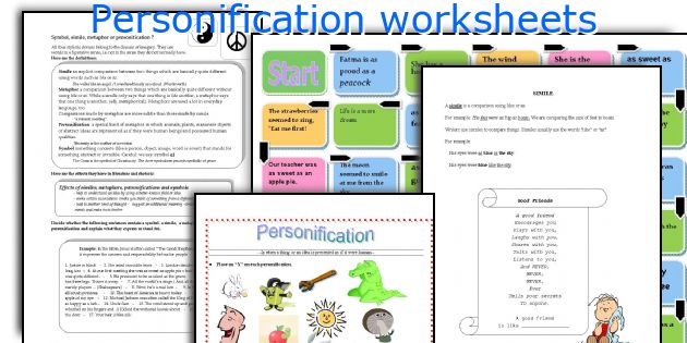 Personification worksheets