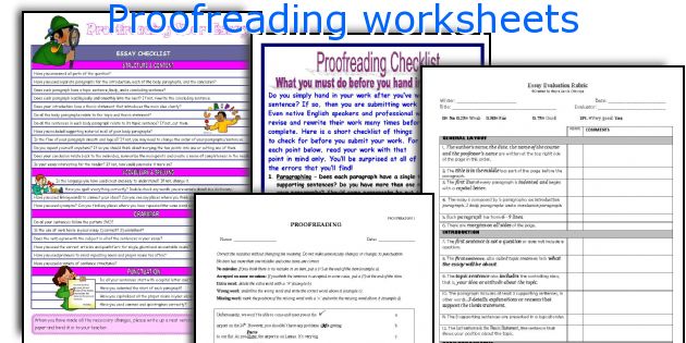 Proofreading worksheets
