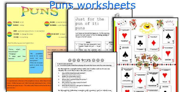 Puns worksheets