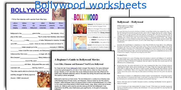 Bollywood worksheets