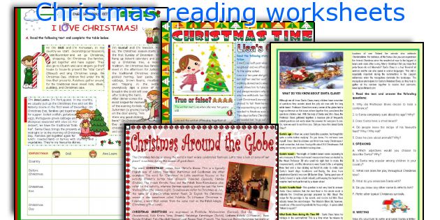 Christmas reading worksheets