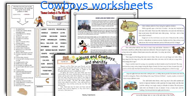 Cowboys worksheets