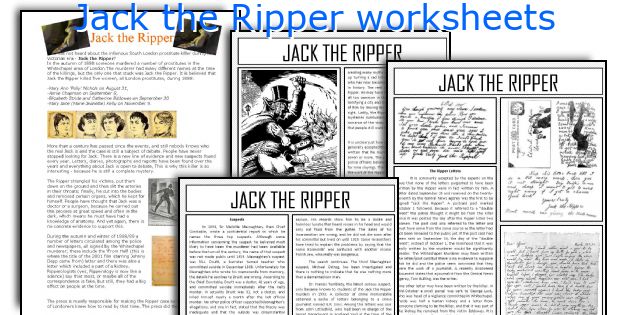 Jack the Ripper worksheets