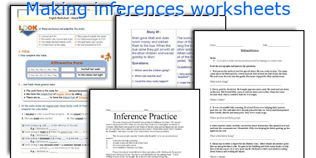 Making inferences worksheets