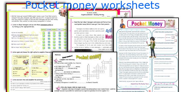 Pocket money worksheets