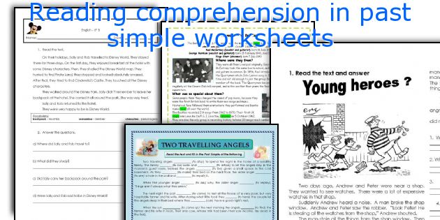 Reading comprehension in past simple worksheets