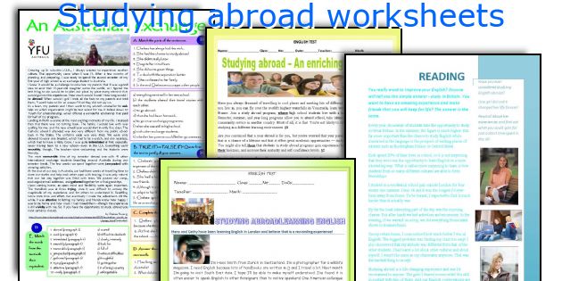 Studying abroad worksheets