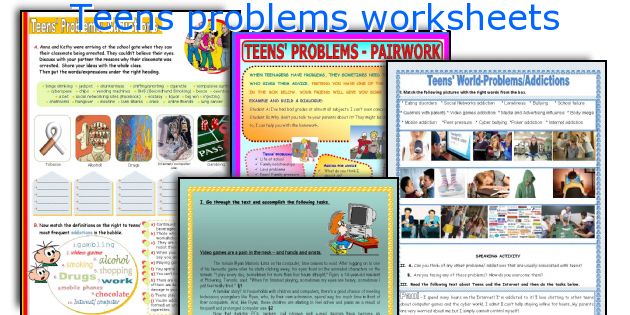 Teens problems worksheets