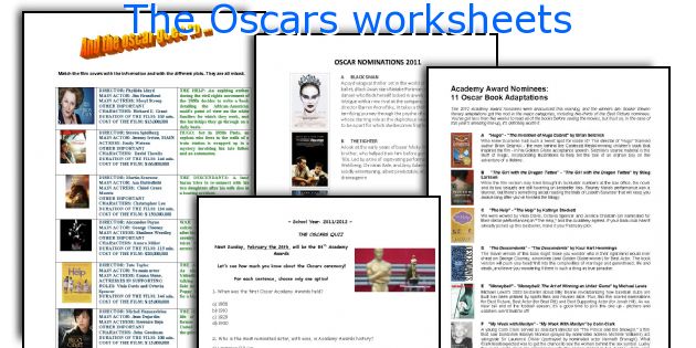 The Oscars worksheets