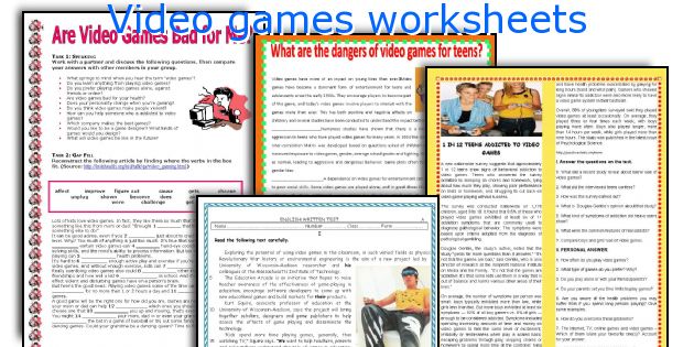 Video games worksheets