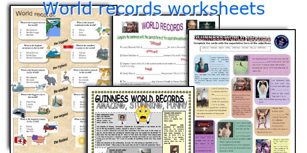 World records worksheets