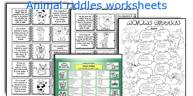 Animal riddles worksheets