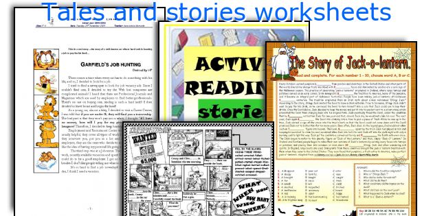 Tales and stories worksheets