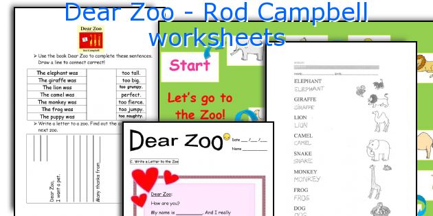 Dear Zoo - Rod Campbell worksheets