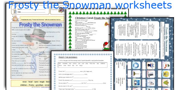 Frosty The Snowman Activity Sheets Frosty the Snowman worksheets