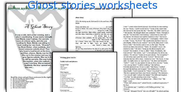 Ghost stories worksheets